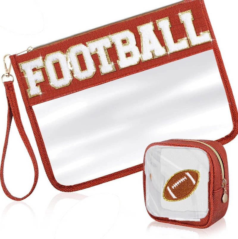 Chenille Glitter Letter Patch PVC Clear Wristlet Set – 27 Styles! | 2-4 Week TAT