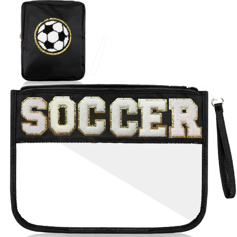 Chenille Glitter Letter Patch PVC Clear Wristlet Set – 27 Styles! | 2-4 Week TAT