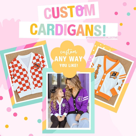 💜🐯 Custom Game Day Cardigans | Kids 2/3T–13/14T & Adults S–5XL | 3–6 Week TAT 🏈