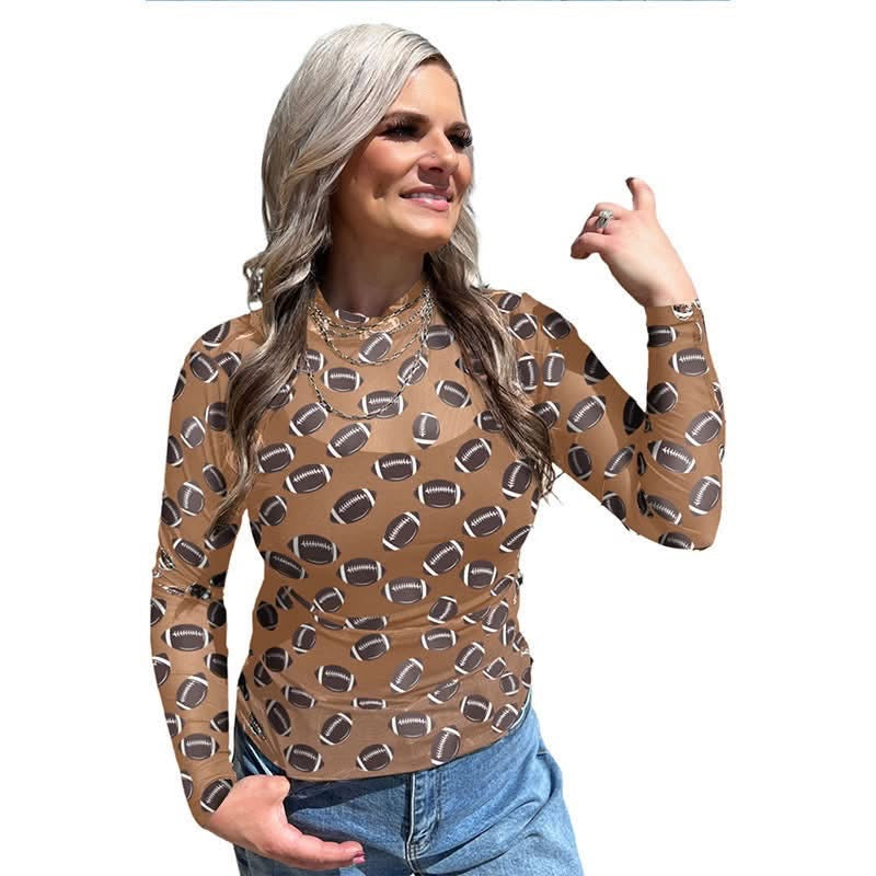 🏈✨Women’s Sheer Mesh Football Undershirt | Lightweight Long Sleeve Layering Top🏈✨