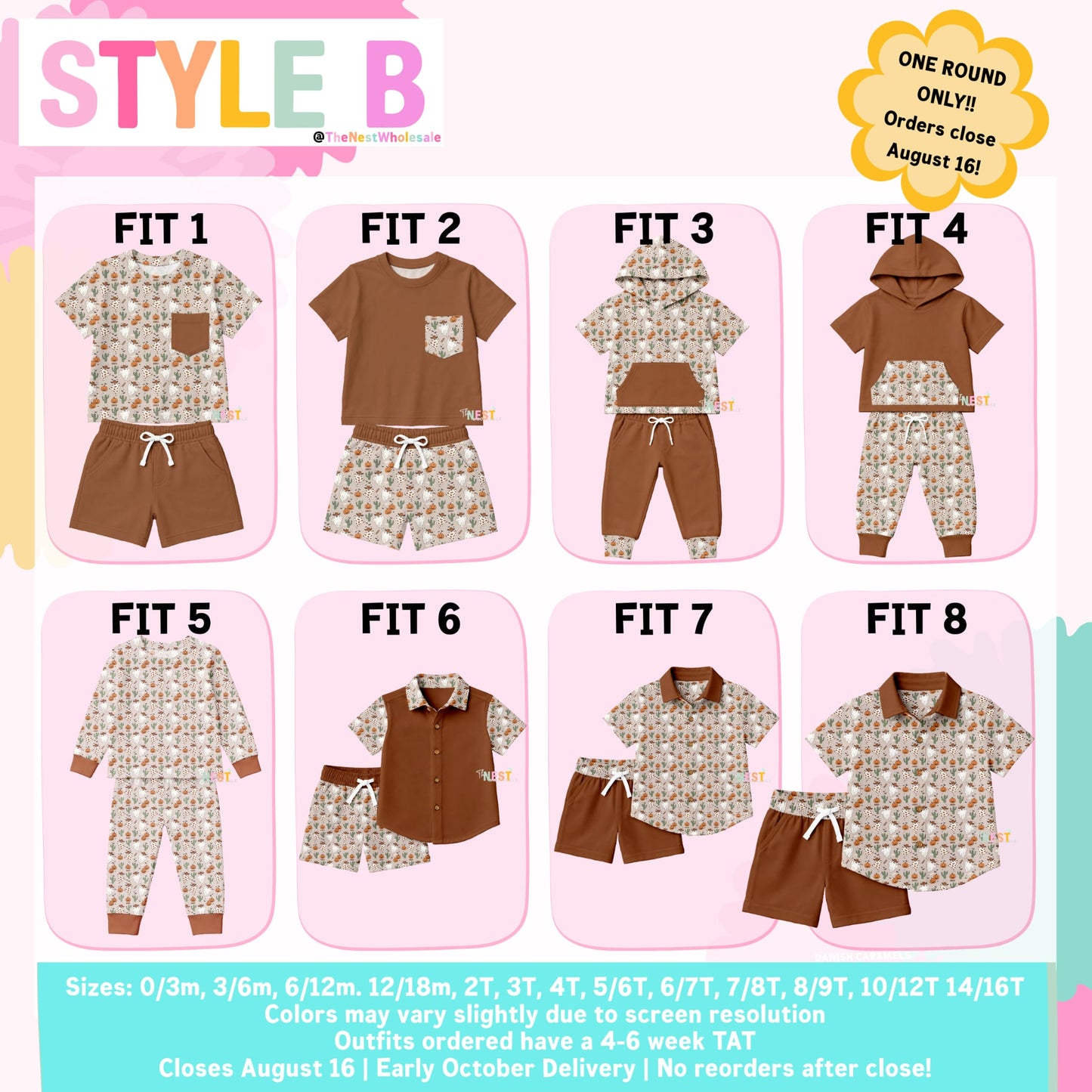 🤠👻STYLE B BROWN & HOWDY GHOST BOYS’ HALLOWEEN OUTFITS + SIZES | LIMITED PREORDER