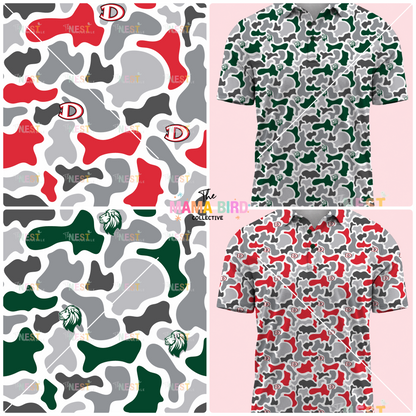 🏈🎯 CUSTOM CAMO MASCOT POLO + SIZES 2/3T to Adult 5XL | 3-5 WEEK TAT