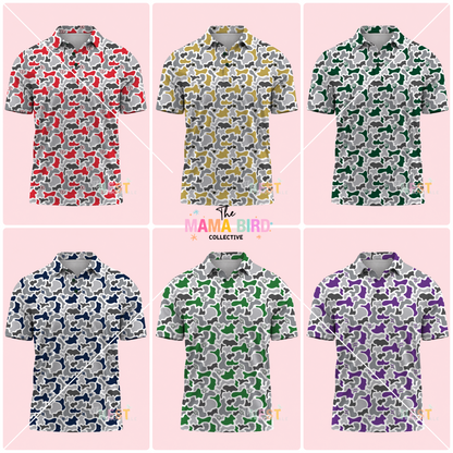 🏈🎯 CUSTOM CAMO MASCOT POLO + SIZES 2/3T to Adult 5XL | 3-5 WEEK TAT
