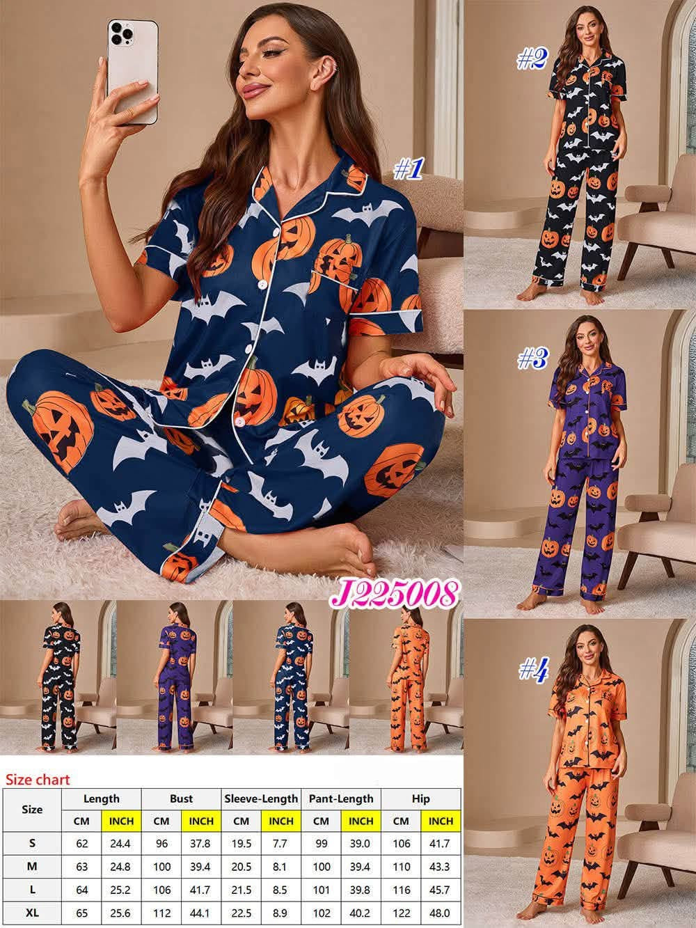 🎃🦇WOMEN’S HALLOWEEN PUMPKIN PAJAMA SETS 🦇🎃