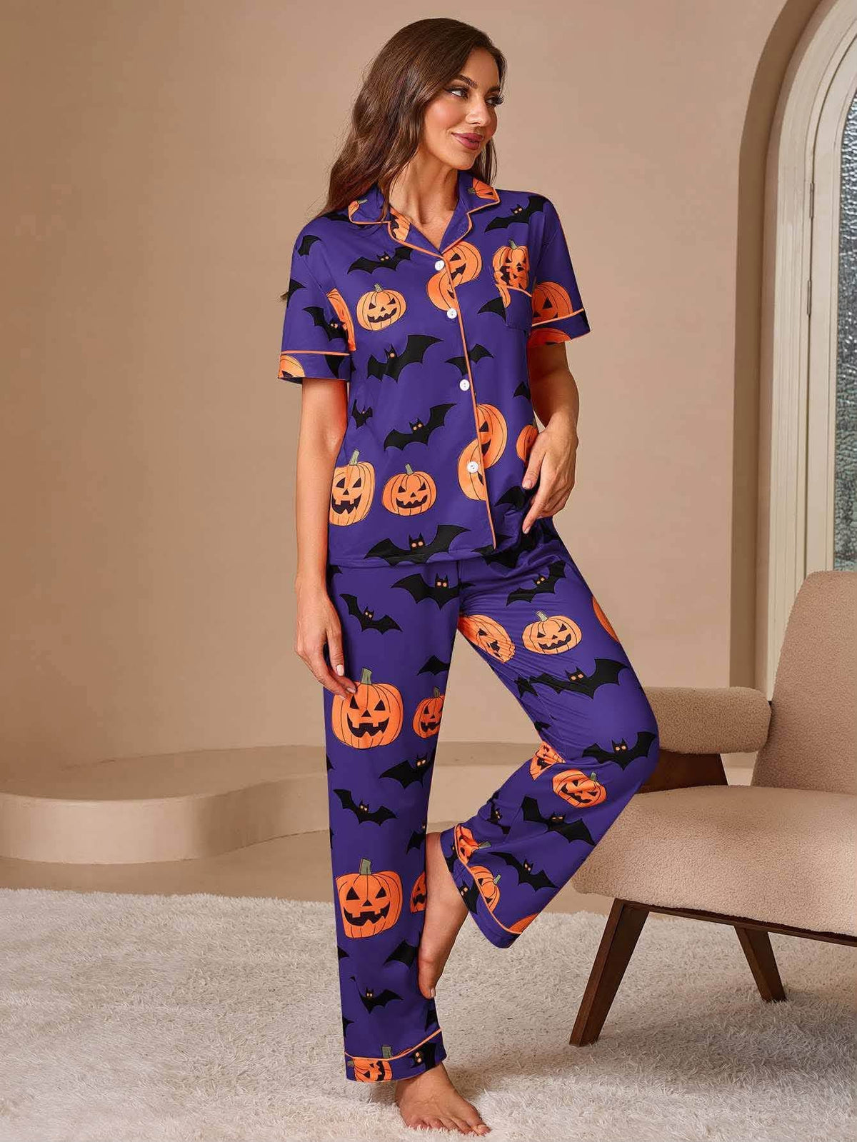 🎃🦇WOMEN’S HALLOWEEN PUMPKIN PAJAMA SETS 🦇🎃