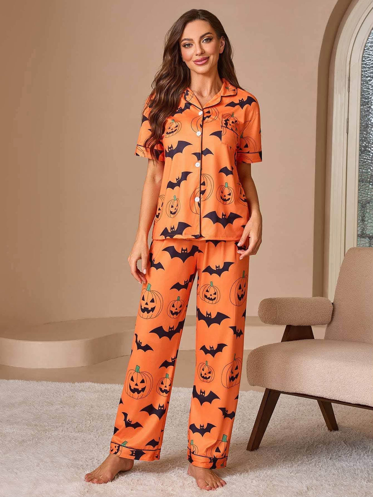 🎃🦇WOMEN’S HALLOWEEN PUMPKIN PAJAMA SETS 🦇🎃