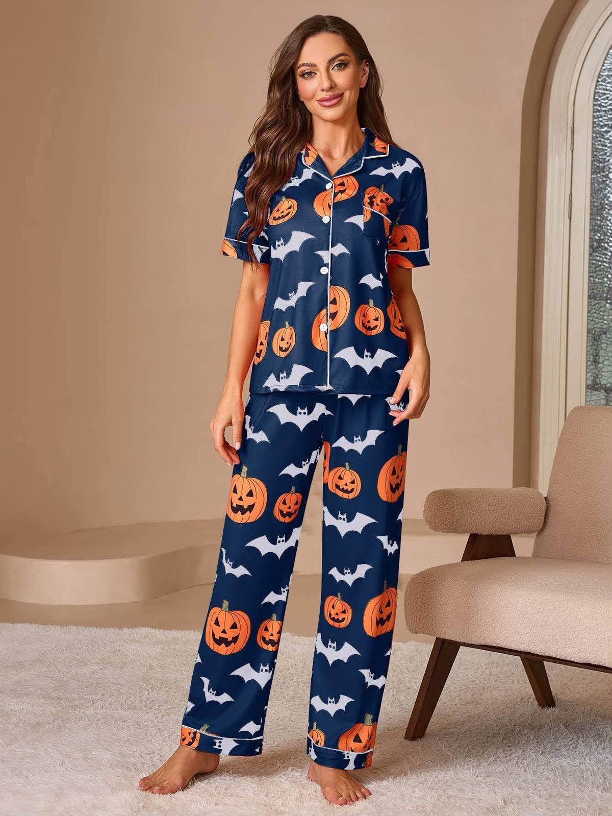 🎃🦇WOMEN’S HALLOWEEN PUMPKIN PAJAMA SETS 🦇🎃
