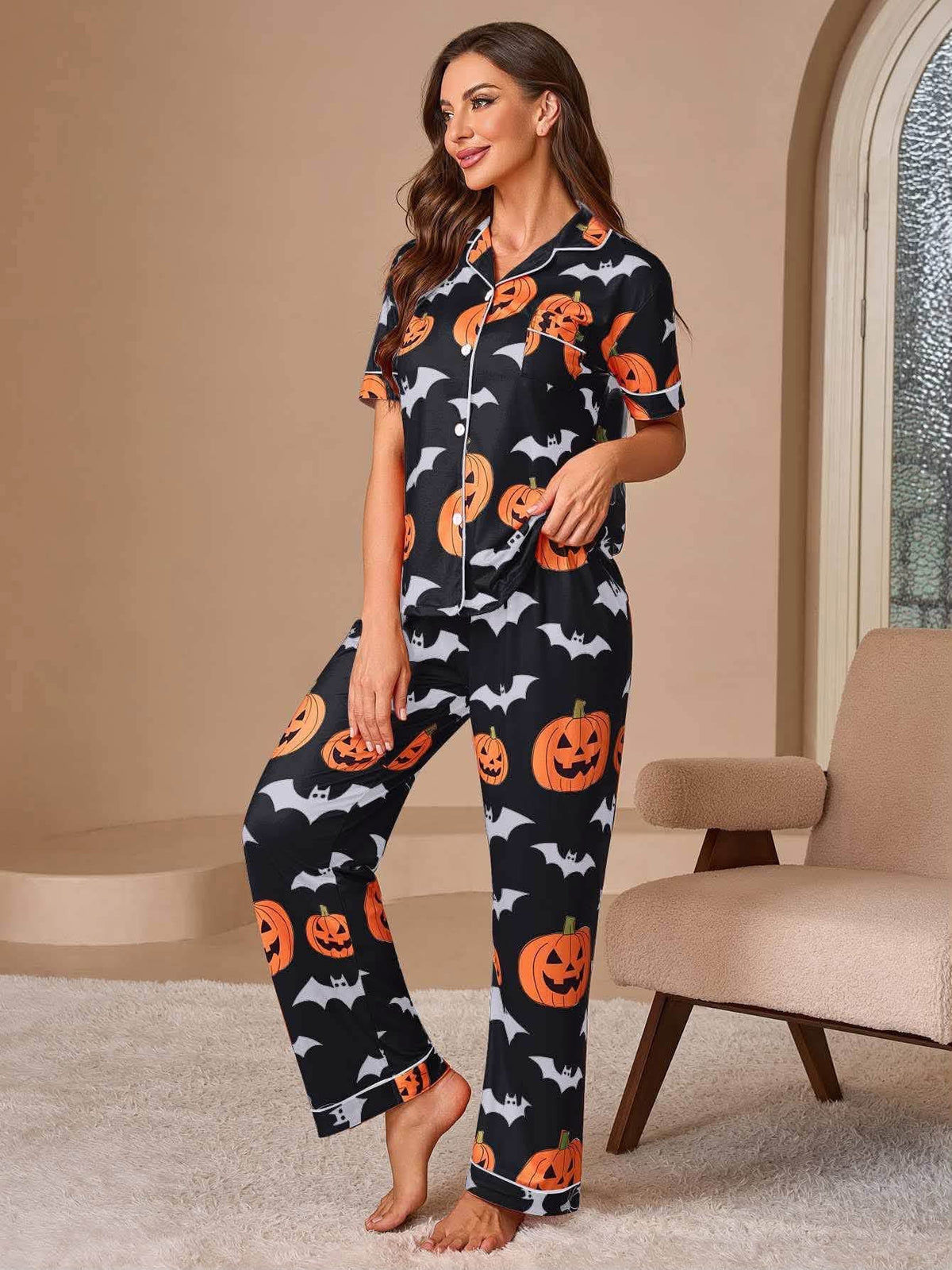 🎃🦇WOMEN’S HALLOWEEN PUMPKIN PAJAMA SETS 🦇🎃