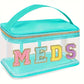 Clear Waterproof PVC Chenille "Meds" Travel Bag - 6 Color Options! | 2-4 Week TAT