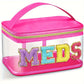 Clear Waterproof PVC Chenille "Meds" Travel Bag - 6 Color Options! | 2-4 Week TAT