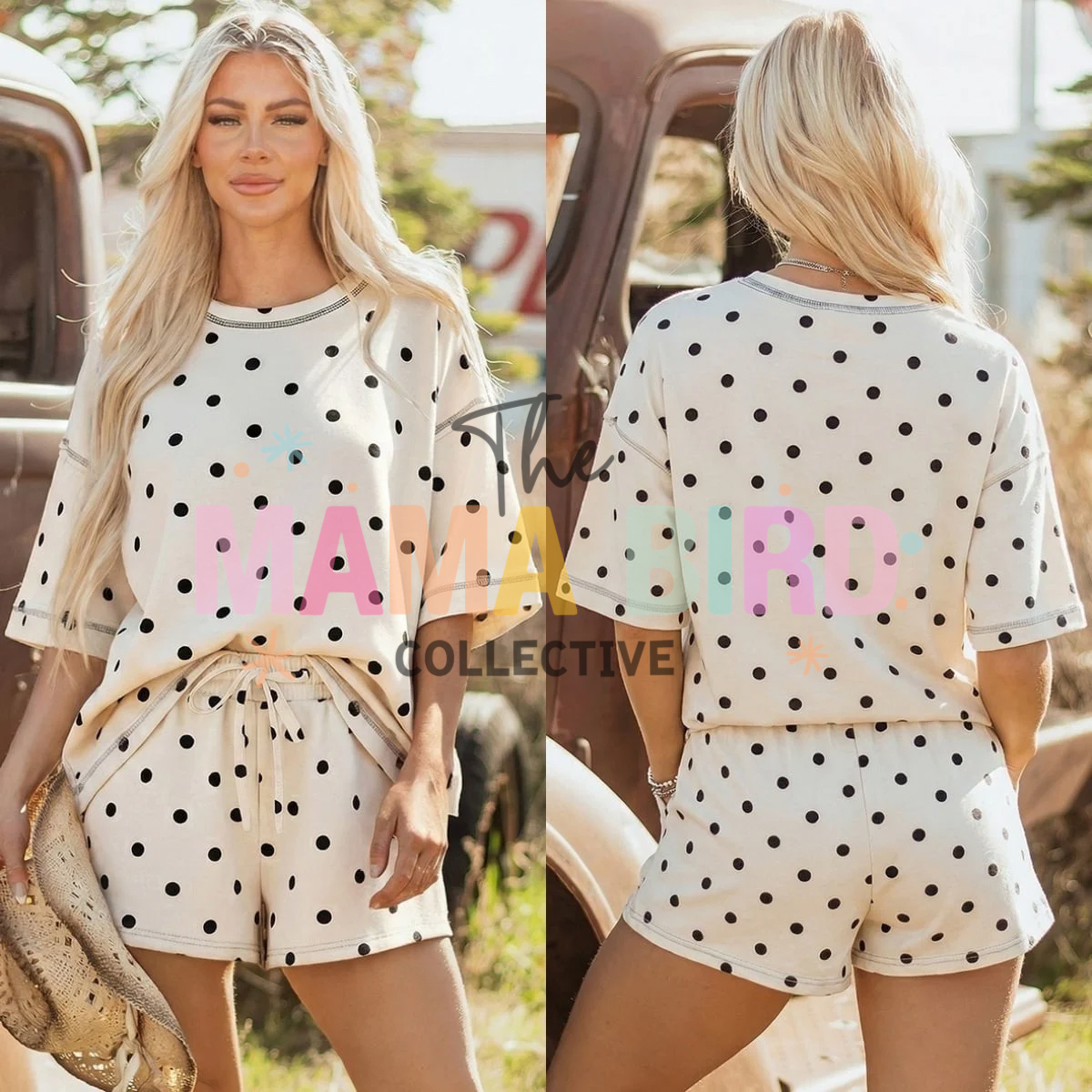 Polka Dot Shorts Comfy Set - TAT 2/3 weeks
