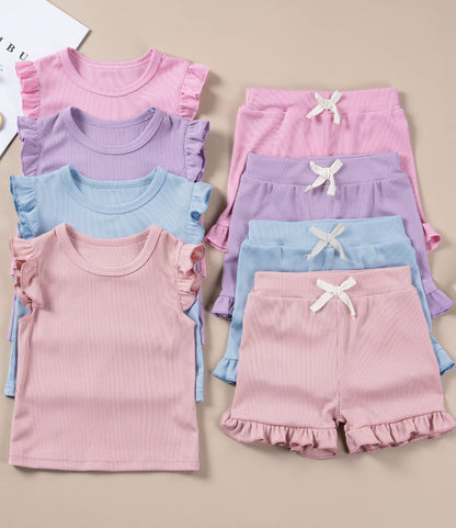 🌸 RIBBED RUFFLE HEM KNIT BAMBOO SETS 💗 9 COLORS! |6/12MO TO 5/6T | 3-4 WEEK TAT ✨