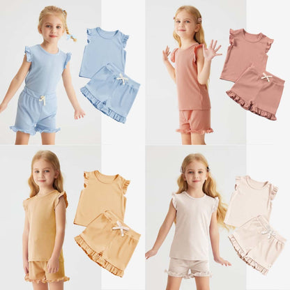 🌸 RIBBED RUFFLE HEM KNIT BAMBOO SETS 💗 9 COLORS! |6/12MO TO 5/6T | 3-4 WEEK TAT ✨
