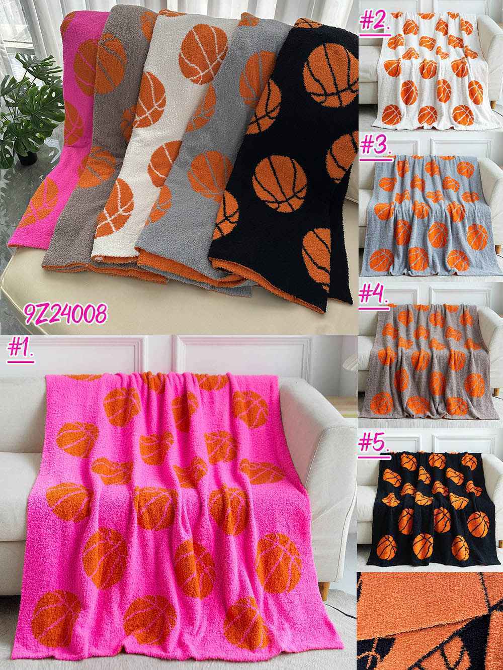 BF Dream Inspired Basketball Blanket Collection, 5 Colors | 2-4 Week TAT