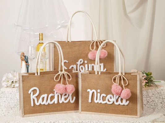 Personalized Burlap Beach Tote Bag | (3-4 Week TAT)