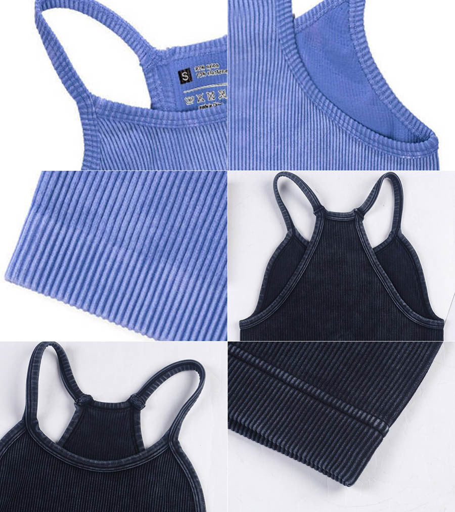 Women's Acid Washed Ribbed Crop Tank (12 Color Options) | 2-4 Week TAT