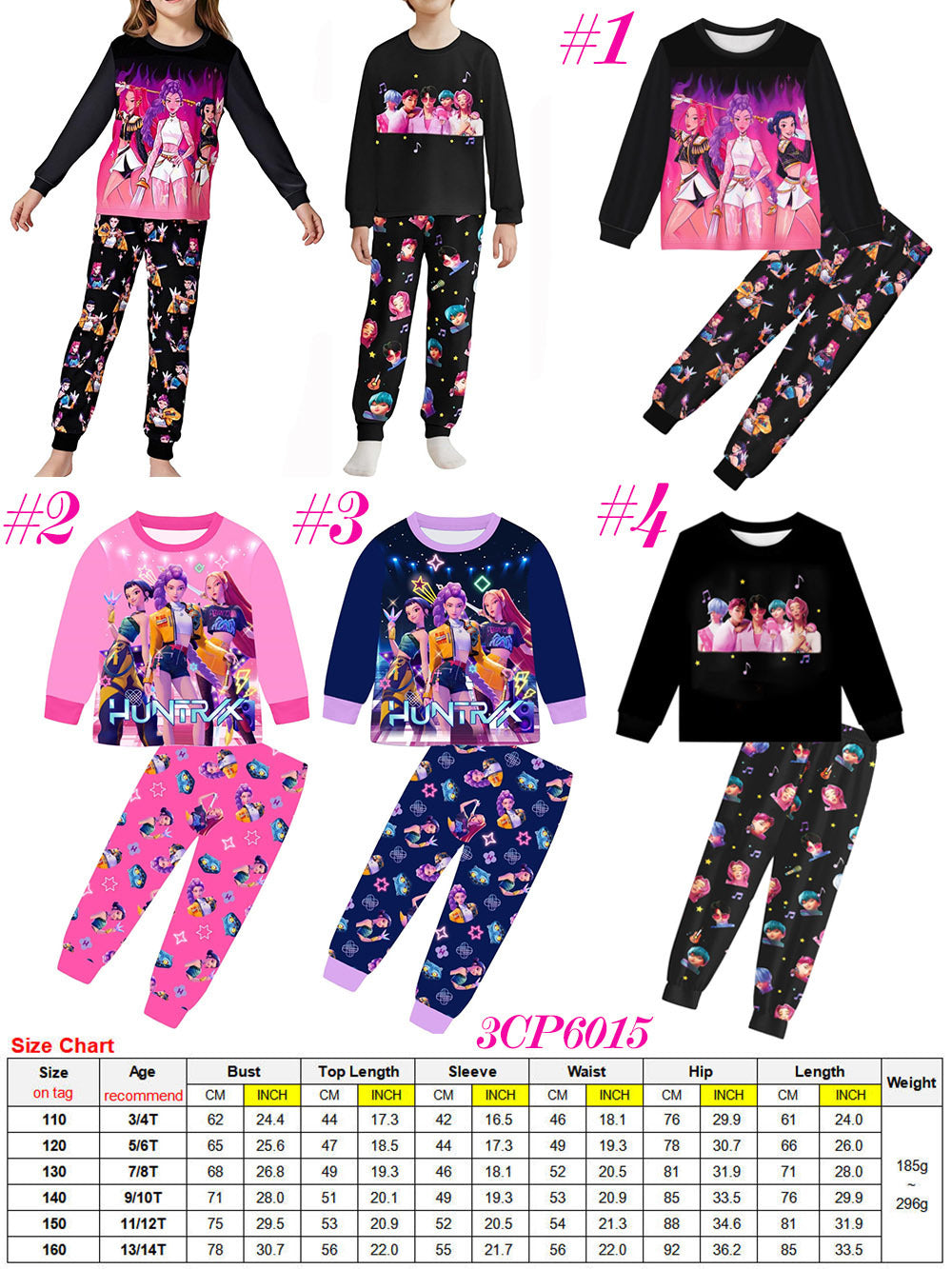 K-POP DEMON HUNTER Pajama Set, 4 Prints | 2-4 Week TAT