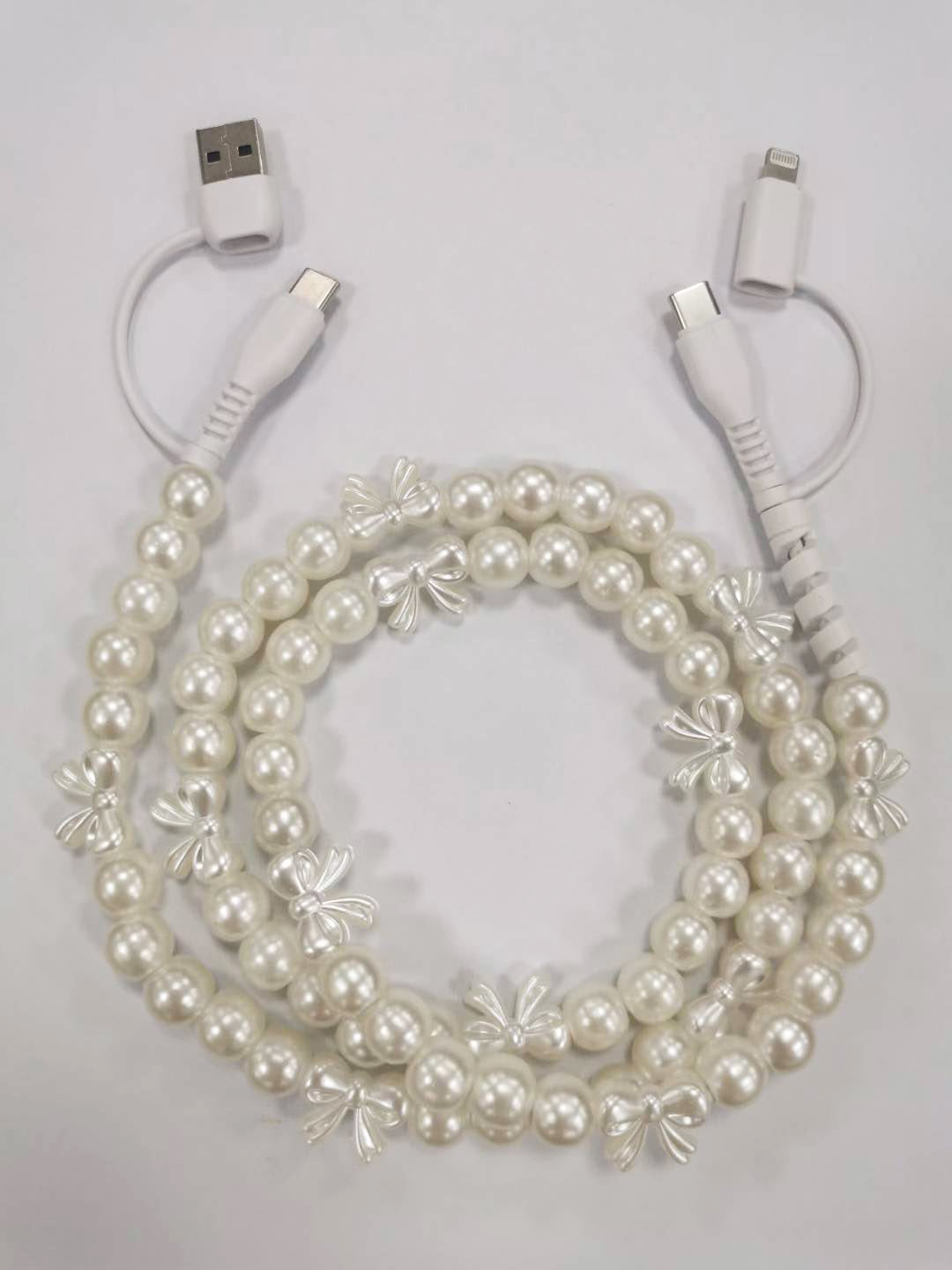 4-in-1 Beaded Lightening Phone Charger - 30 Options | 2-4 Week TAT