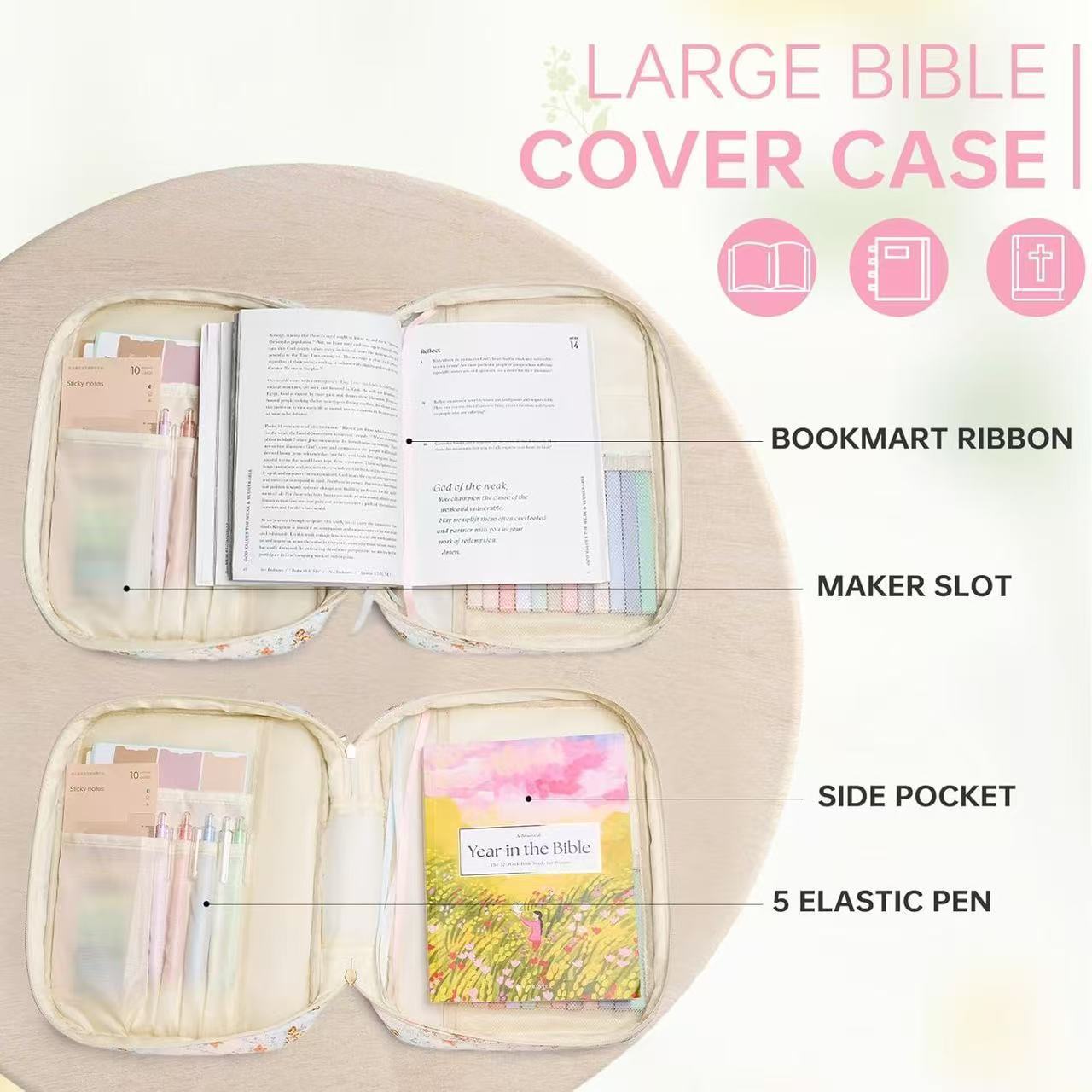 Quilted Bible Cover & Organizer Set, 7 Prints | 2-4 TAT