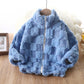 Super Plush Monochrome Checkered Zip-Up Jackets, 6 Colors | 2-4 Week TAT