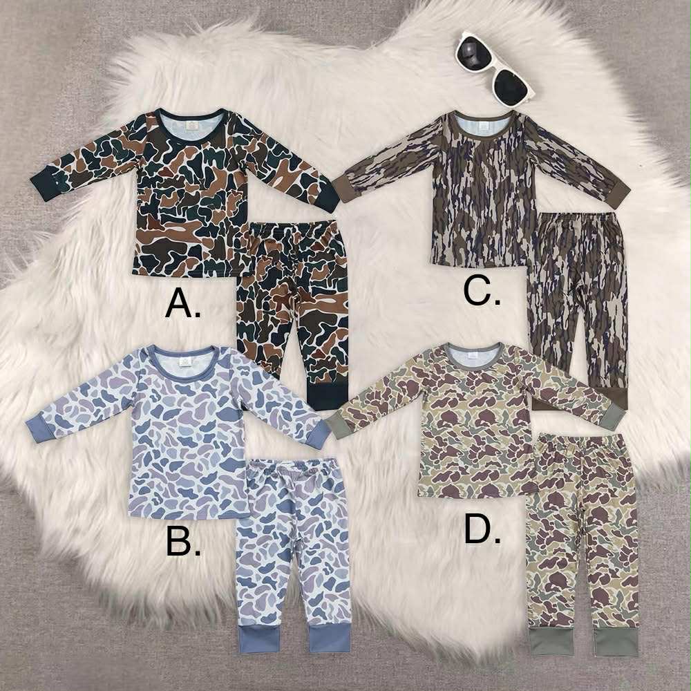 Camo Long Sleeved Pajamas, 4 Print Options | 1-2 Week TAT