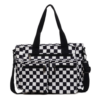 🖤🤍 CORDUROY CHECKERED TOTE BAG + 4 COLORS | 3–4 WEEK TAT 🤍🖤