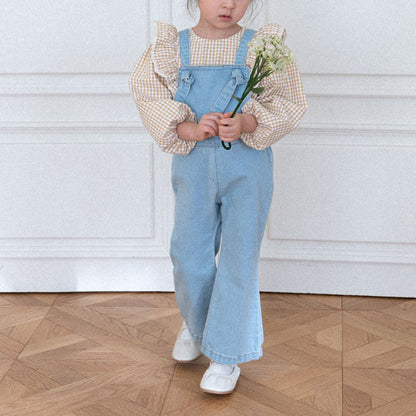 🌸👖 Girls Bell Bottom Denim Overalls + Infant Toddler Girls Sizes 6M-6Y | 3-4 WEEK TAT
