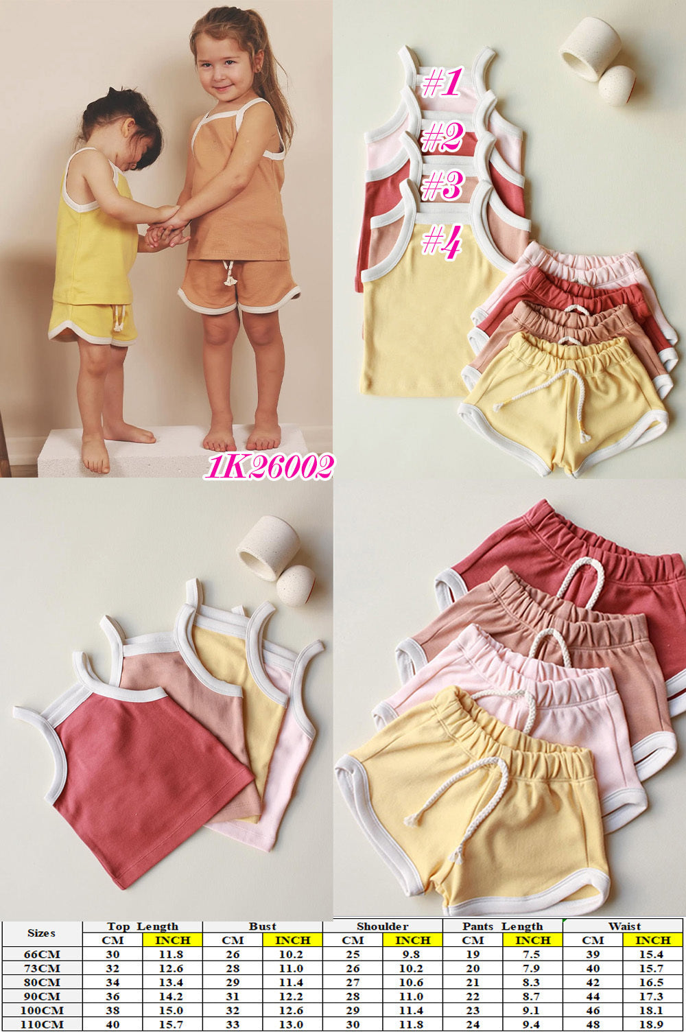 Kids Cotton Summer Track Set | 0–3M–3/4T | 3-4 Week TAT