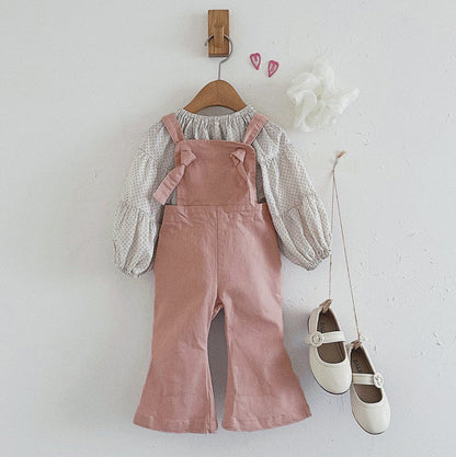 🌸👖 Girls Bell Bottom Denim Overalls + Infant Toddler Girls Sizes 6M-6Y | 3-4 WEEK TAT