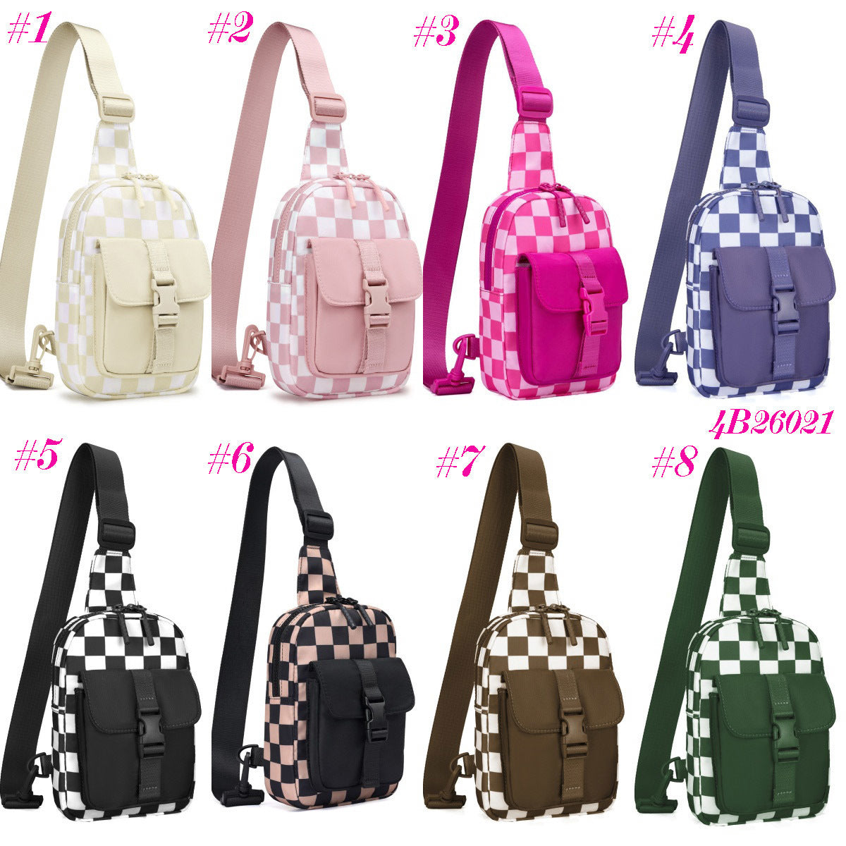 Checkered Sling Bag (8 Color Options) | 2-4 Week TAT