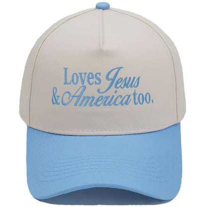 Embroidered Loves Jesus & America Too Snap Back Hat (13 Colors) | 2-4 Week TAT