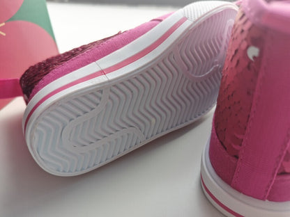 Girl's High Top Sequin Canvas Sneaker (3 Color Options) | 2-4 Week TAT