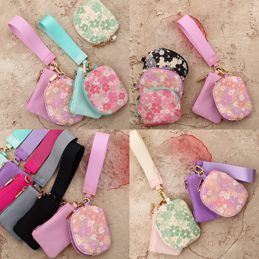 Floral Dual Pouch Wristlets - 7 colors | 2-4 Week TAT