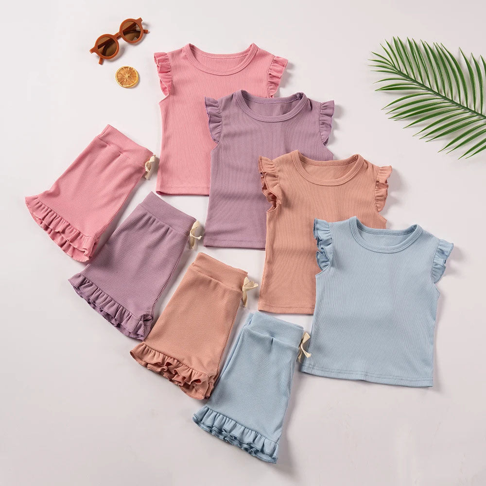 🌸 RIBBED RUFFLE HEM KNIT BAMBOO SETS 💗 9 COLORS! |6/12MO TO 5/6T | 3-4 WEEK TAT ✨