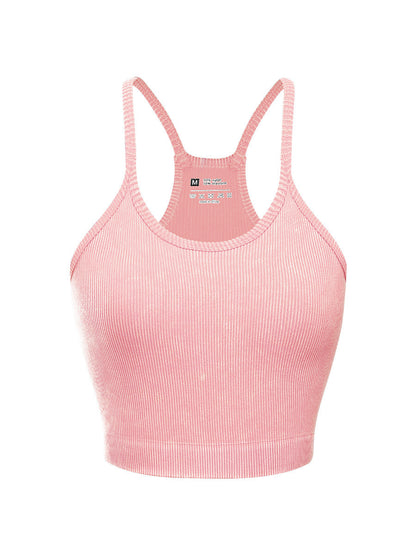 Women's Acid Washed Ribbed Crop Tank (12 Color Options) | 2-4 Week TAT