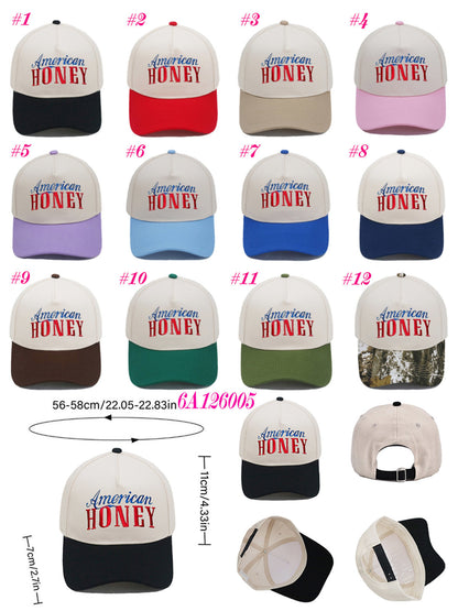 Embroidered American Honey Snap Back Hat (12 Color Options) | 2-4 Week TAT