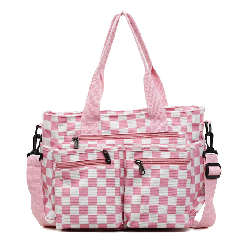 🖤🤍 CORDUROY CHECKERED TOTE BAG + 4 COLORS | 3–4 WEEK TAT 🤍🖤