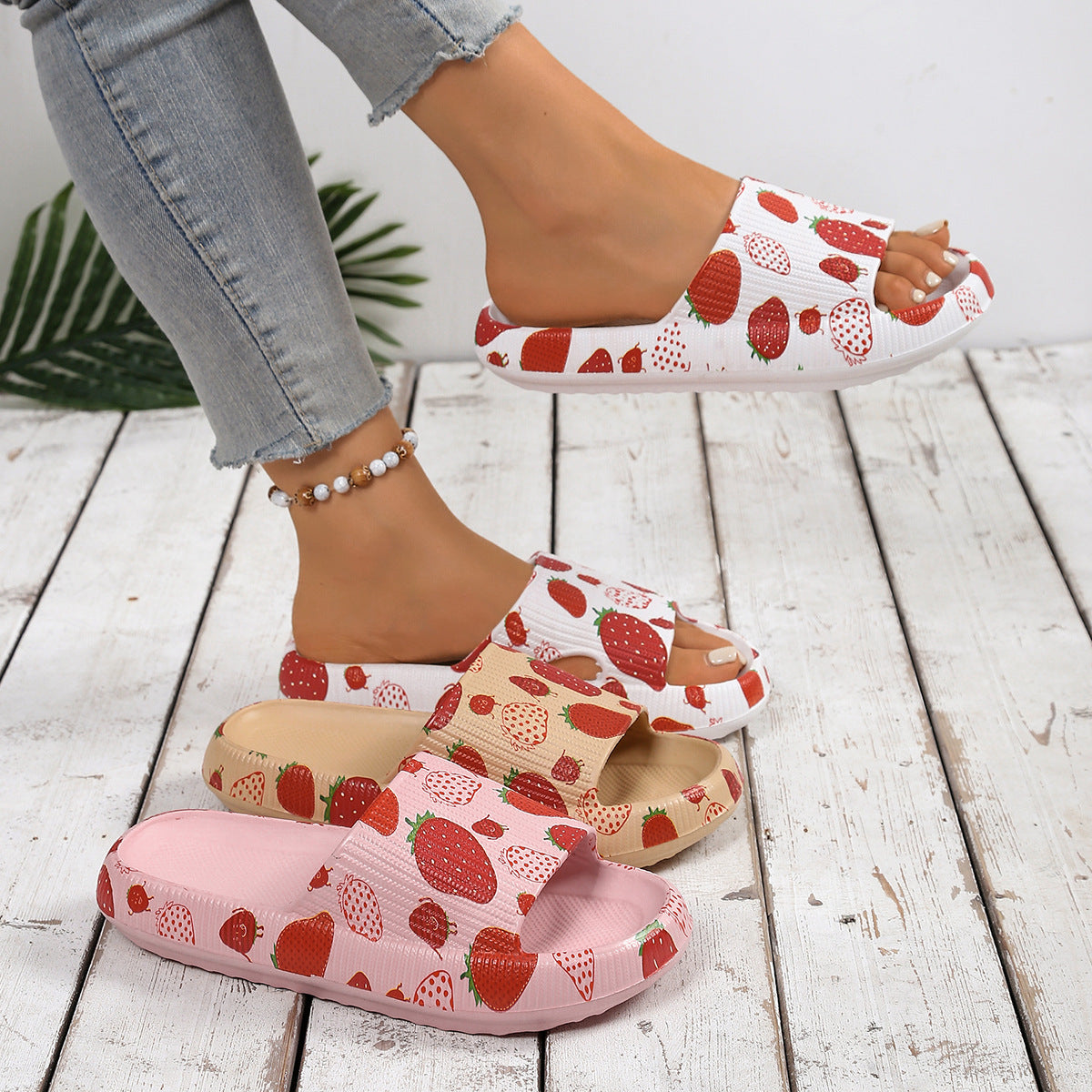 Leopard, Cow, Strawberry Printed Foam Slides - 13 Different Prints! | (3-4 Week TAT)