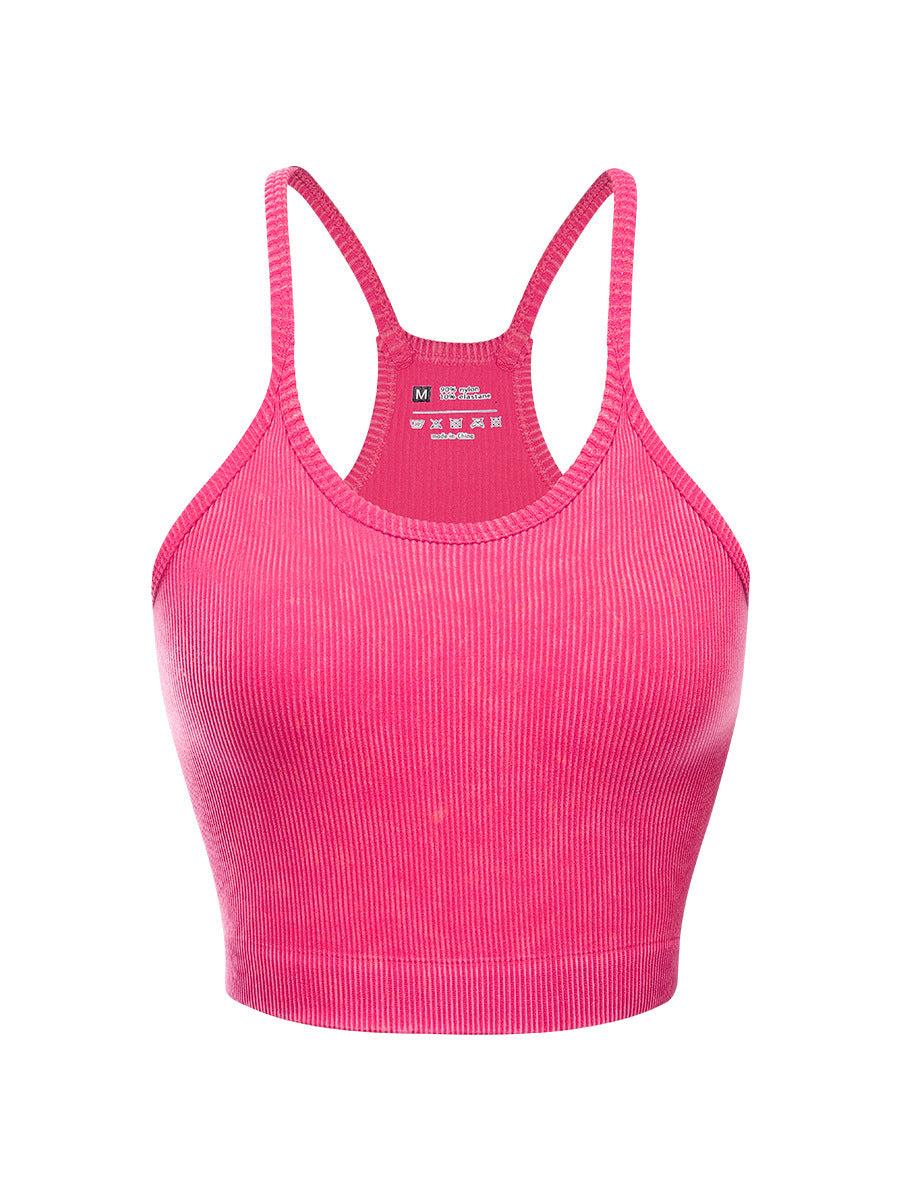 Women's Acid Washed Ribbed Crop Tank (12 Color Options) | 2-4 Week TAT