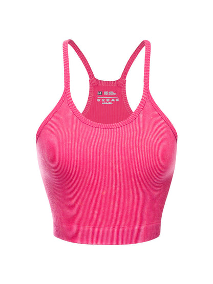Women's Acid Washed Ribbed Crop Tank (12 Color Options) | 2-4 Week TAT